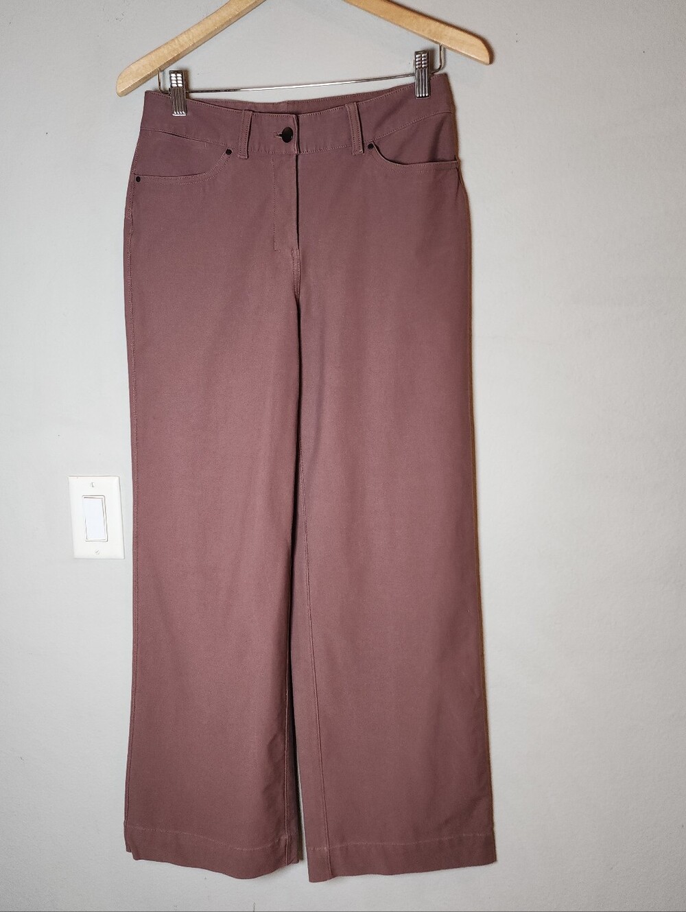 Lululemon City Sleek 5 Pocket High-Rise Wide-Leg Pants Dark Oxide Mauve Size 27